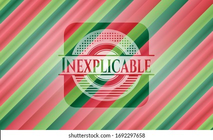 Inexplicable christmas colors emblem. Vector Illustration. Detailed.