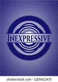 Inexpressive badge with denim texture