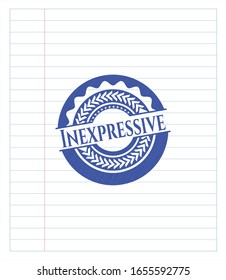 Inexpressive draw (pen strokes). Blue ink. Vector Illustration. Detailed.