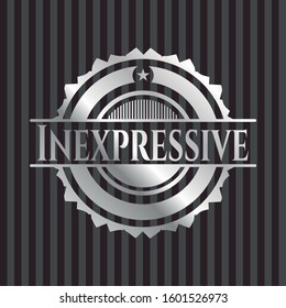 Inexpressive silver badge. Vector Illustration. Mosaic.