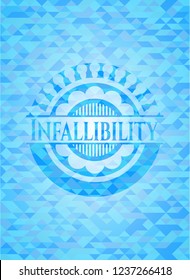 Infallibility light blue emblem with triangle mosaic background