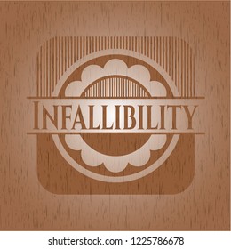 Infallibility vintage wooden emblem