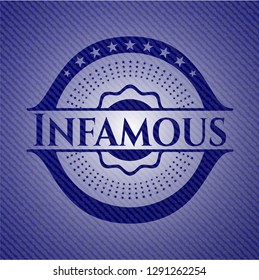 Infamous badge with jean texture