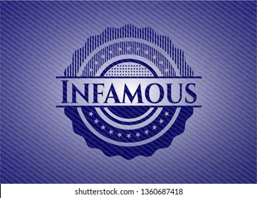 Infamous badge with jean texture