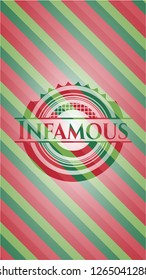 Infamous christmas badge background.