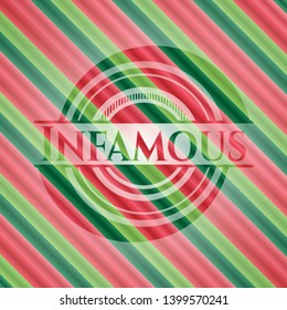 Infamous christmas colors emblem. Vector Illustration. Detailed.