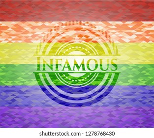 Infamous lgbt colors emblem 