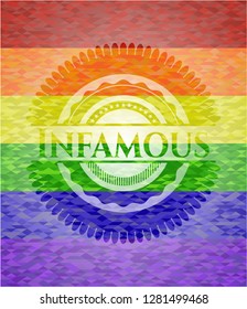 Infamous lgbt colors emblem 