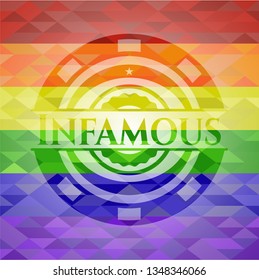 Infamous lgbt colors emblem 