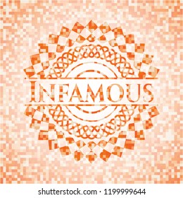 Infamous orange mosaic emblem with background