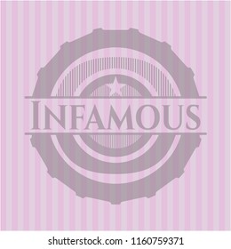 Infamous vintage pink emblem