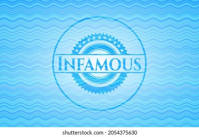 Infamous water wave representation badge. Vector Illustration. Detailed. 