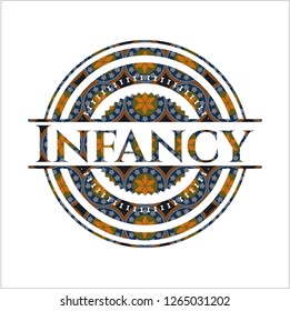 Infancy arabesque badge. arabic decoration.