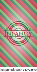 Infancy christmas colors emblem. Vector Illustration. Detailed.