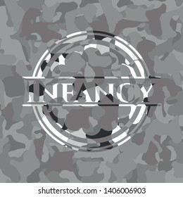 Infancy on grey camouflaged pattern