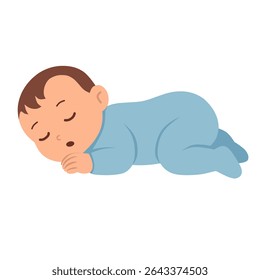 Bebê bebê dormindo, bebês isolados sobre fundo branco, ilustração vetor plana, berçário, baby showe, Design para impressões, tecidos e têxteis