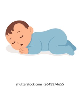 Bebê bebê dormindo, bebês isolados sobre fundo branco, ilustração vetor plana, berçário, baby showe, Design para impressões, tecidos e têxteis