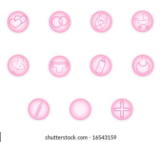 Infant baby icon and button set, vector. You can see more colors in my gallery