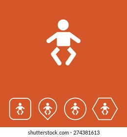 Infant Baby Icon on Flat UI Colors with Different Shapes. Eps-10.