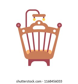Infant bed icon in flat color design vector illustration