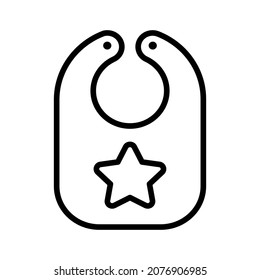 infant bib with star vector icon element