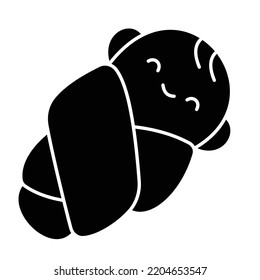 Infant Black Glyph Vector Icon which can easily modifiy or edit


