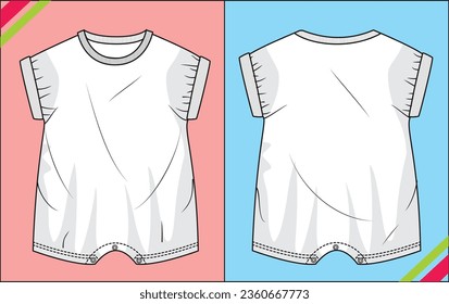 INFANT BODYSUIT DRAWING ILLUSTRATION VECTOR