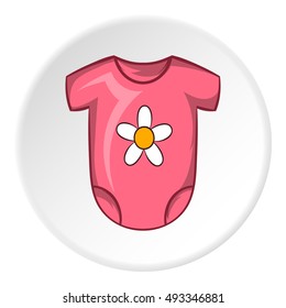 Infant bodysuit icon in cartoon style isolated on white circle background. Clothing symbol vector illustration