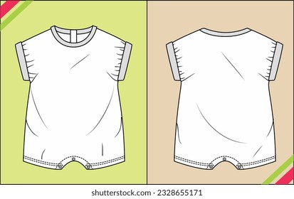 INFANT BOYS TOP SET SKETCH FASHION TEMPLATE TECHNICAL ILLUSTRATION