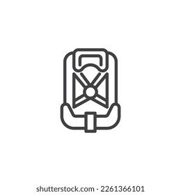 Infant car seat line icon. linear style sign for mobile concept and web design. Baby car seat outline vector icon. Symbol, logo illustration. Vector graphics