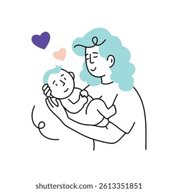 Infant Care Vector Style Illustration