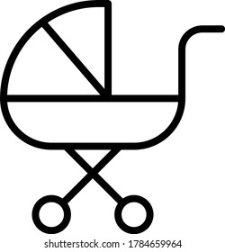 Infant Carry Cot Crib Concept Vector Icon Design, Baby Sitting Services Buinses Symbol on White background