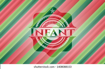 Infant christmas style emblem. Vector Illustration. Detailed.