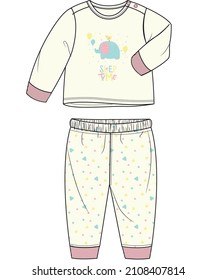 set de pajama para elefantes lindos bebés