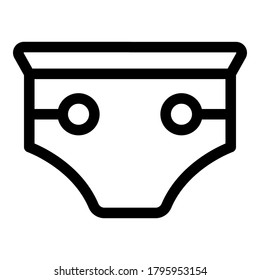 Infant diaper icon. Outline infant diaper vector icon for web design isolated on white background