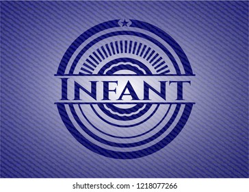 Infant emblem with denim texture