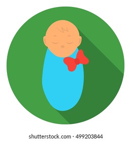 Infant icon in flat style isolated on white background. Pregnancy symbol stock vector illustration.