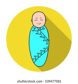 Infant icon in flat style isolated on white background. Baby born symbol stock vector illustration.