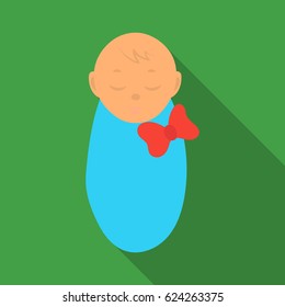 Infant icon in flat style isolated on white background. Pregnancy symbol stock vector illustration.