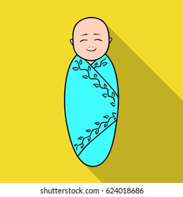 Infant icon in flate style isolated on white background. Baby born symbol stock vector illustration.
