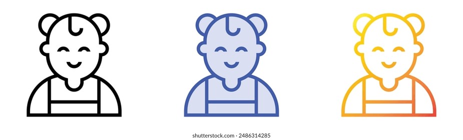 infant icon. Linear, Blue Fill and Gradient Style Design Isolated On White Background