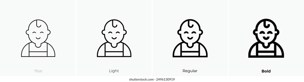 infant icon. Thin, Light Regular And Bold style design isolated on white background
