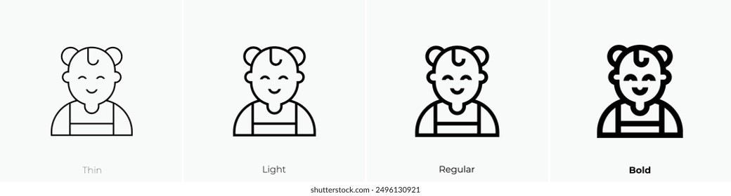infant icon. Thin, Light Regular And Bold style design isolated on white background
