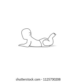 Infant icon vector illustration on white background and shadow above
