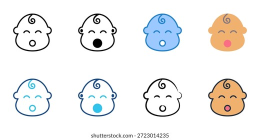 Infant icons set multiple style collection. Editable stroke 

