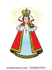 Niño Jesús de Praga Vector Santo Nino Ilustración religiosa católica