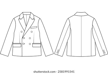 Infant kids boy double-breasted blazer vector design illustration design