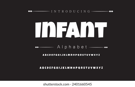 Infant Modern Bold Font. Sans Serif Font. Regular Italic Uppercase Lowercase Typography urban style alphabet fonts for fashion, sport, technology, digital, movie, logo design, vector illustration