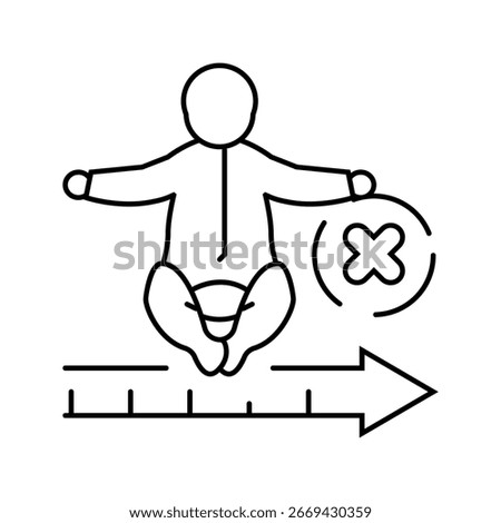 infant mortality rate line icon vector. infant mortality rate sign. isolated contour symbol black illustration