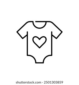 Infant onesie. Comfortable baby clothes. Pixel perfect vector icon